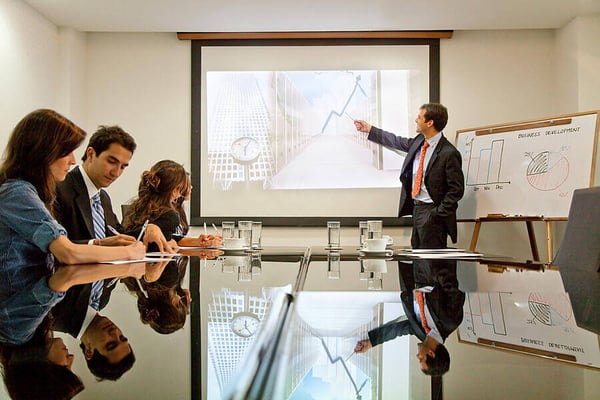 Business man making a presentation at the office