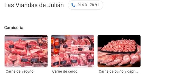 Descripción productos Google My Business