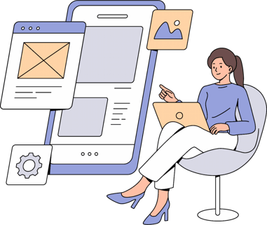 UI and UX design concept illustration
